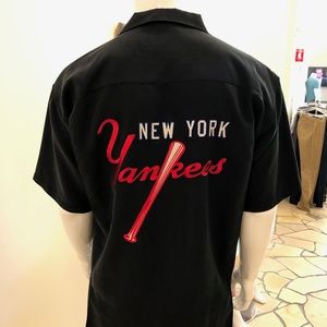 NY Yankees logo Retro Style Bowling Shirt Men's Lg